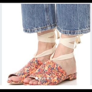 GUC Sam Edelman Ankle Tie Slides 8.5.